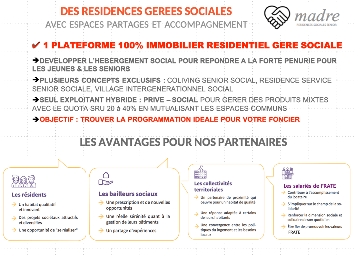 Association MADRE : un exploitant social pour les produits spécifiques sociaux LLS éligible loi SRU pour les Séniors des bailleurs&nbsp;sociaux